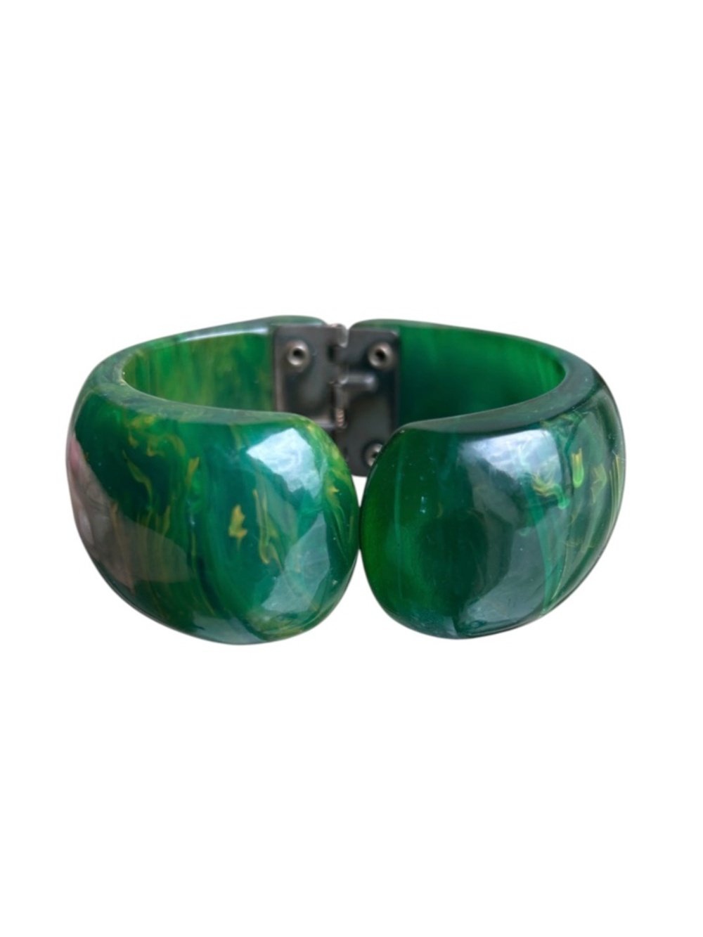 Genuine Vintage ca1940s Bakelite Hinge Bracelet Translucent & Marbled
